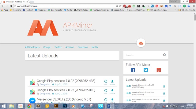 APKMirror-Homepage