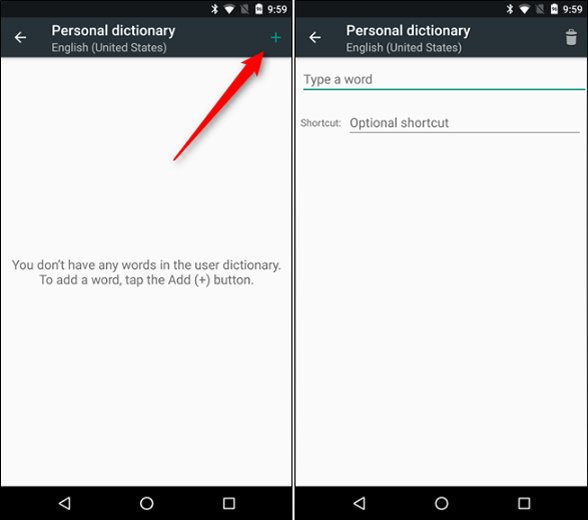 ajouter des raccourcis de texte personnalisés pour Android