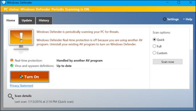 Comment faire pour obtenir un deuxième avis De Windows Defender