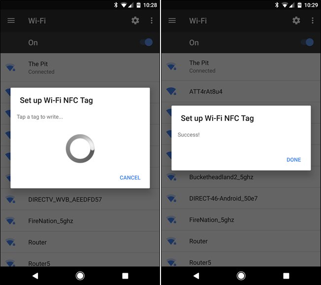 Wi-Fi à Tag NFC