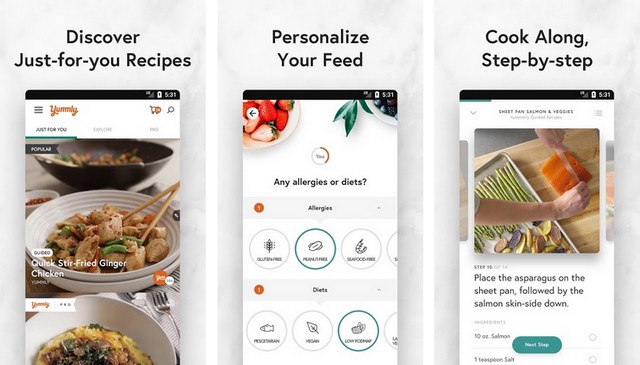 Yummly - application de cuisine pour Android
