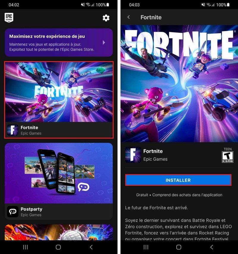 Installer Fortnite sur votre smartphone Android