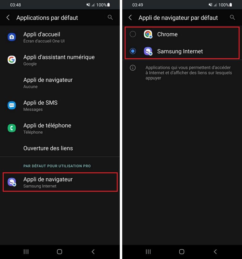 Modifier les applications par défaut sur Android