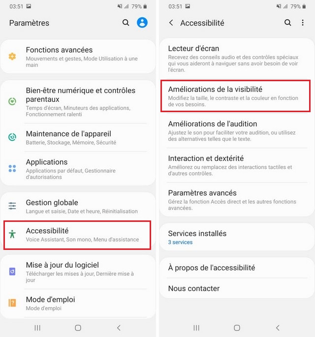 Activer Polices à contraste élevé sur Galaxy Note 10