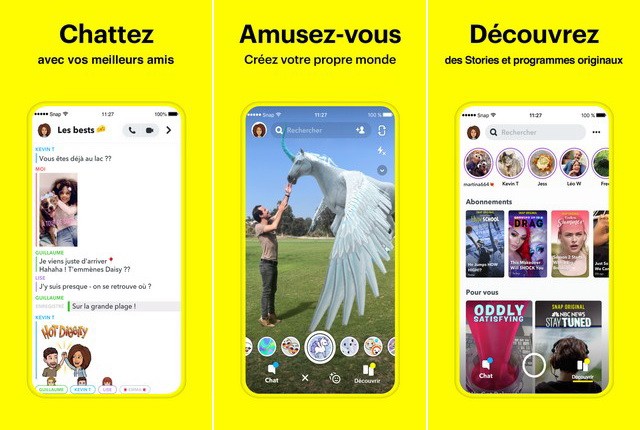 Snapchat - application de réseaux sociaux pour iPhone