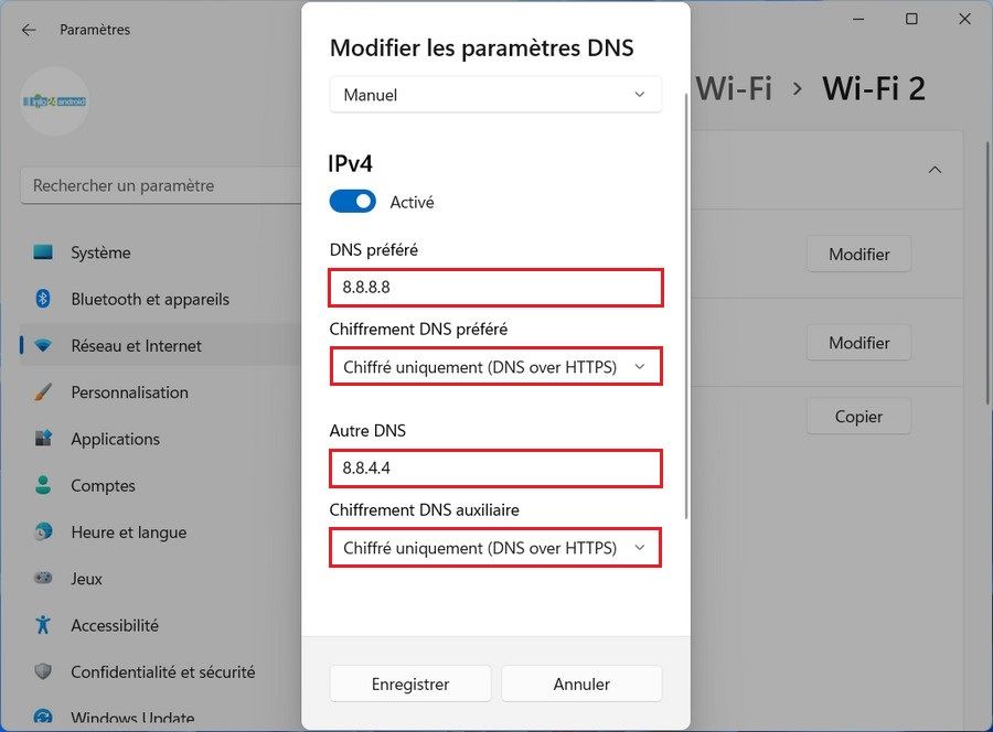 Activer DNS over HTTPS (DoH)