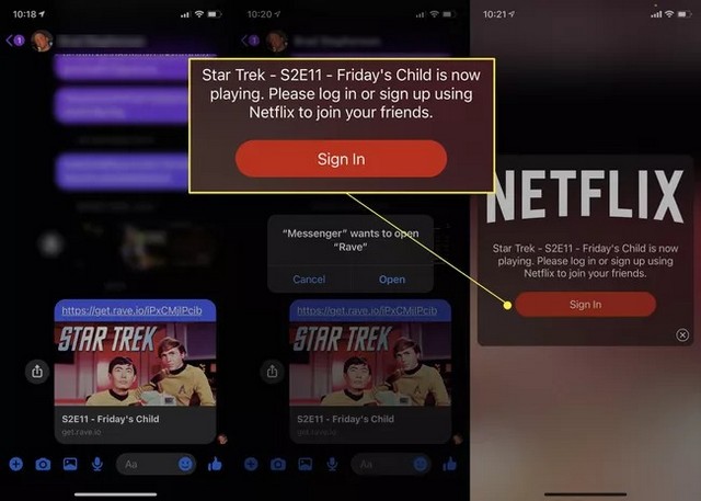 Connecter à Netflix dans l'application