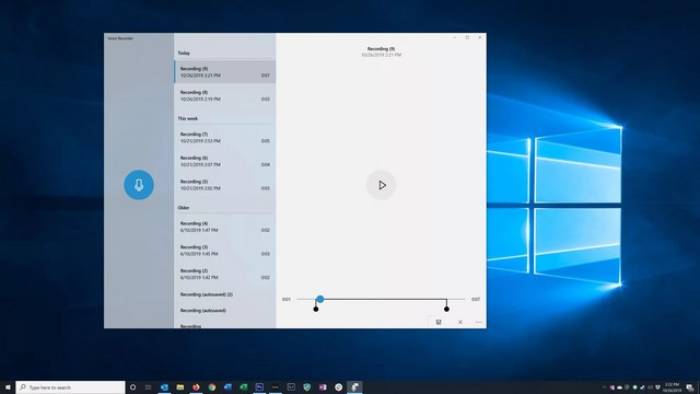 Enregistrer audio sous Windows 10