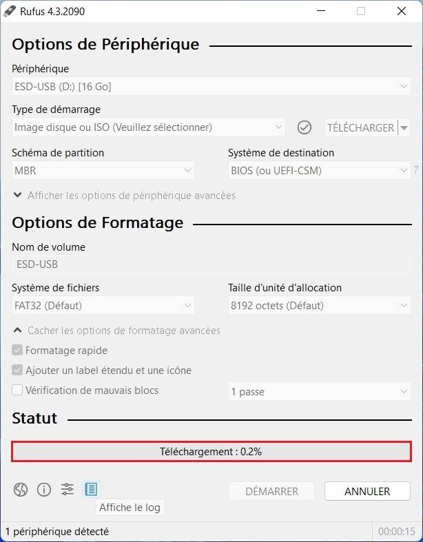 Créer clé USB bootable de Windows 11