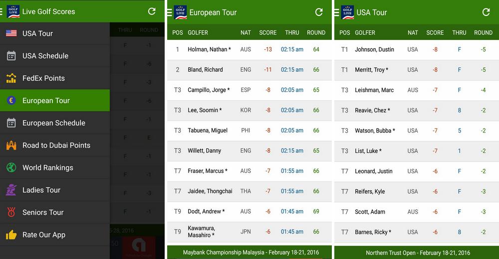 Live Golf Scores