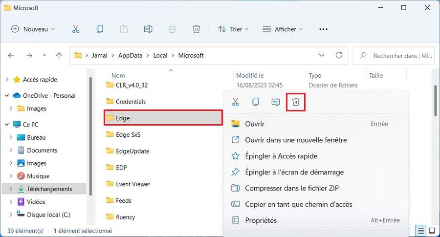 Réinitialiser complètement le navigateur Microsoft Edge