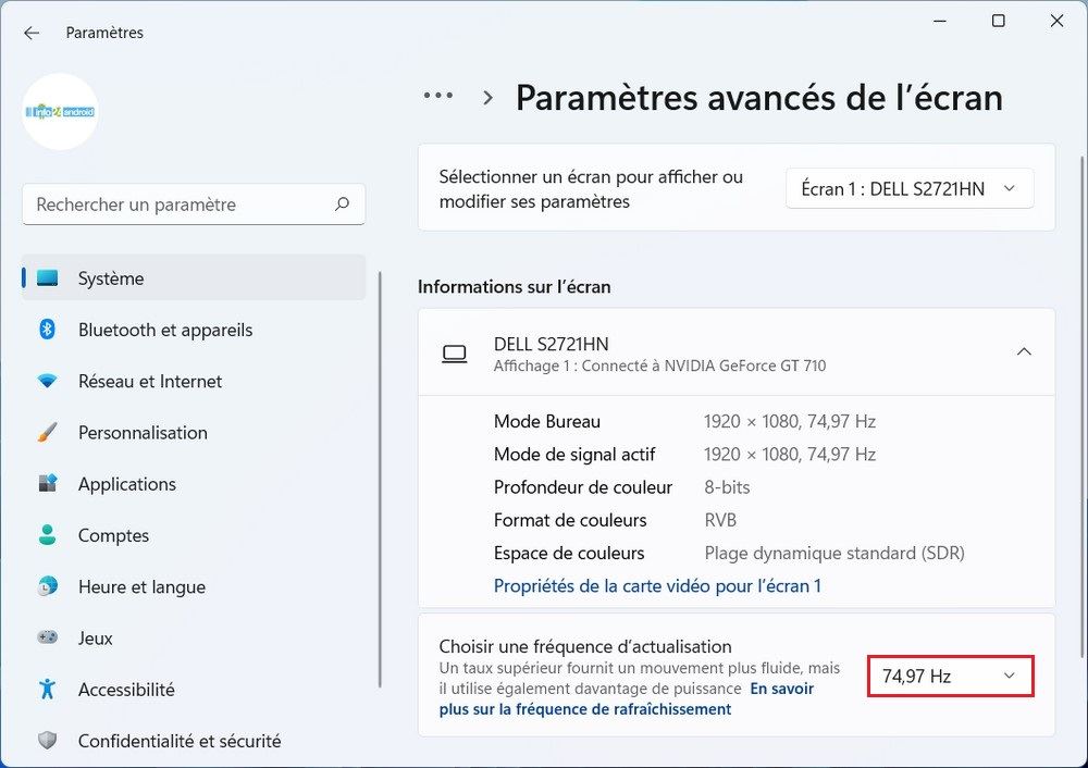 Activer le DRR (Dynamic Refresh Rate)