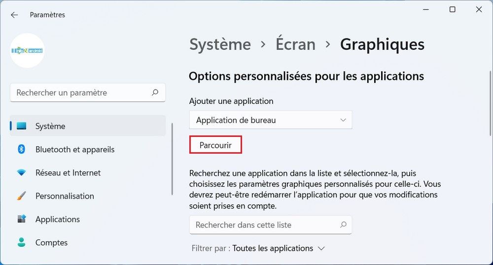 Paramètres Graphiques