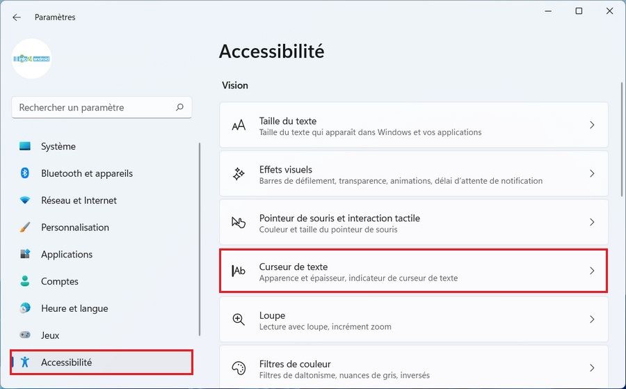 Accessibilité Windows 11