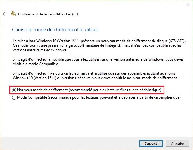 Activer BitLocker sur Windows 10 Pro