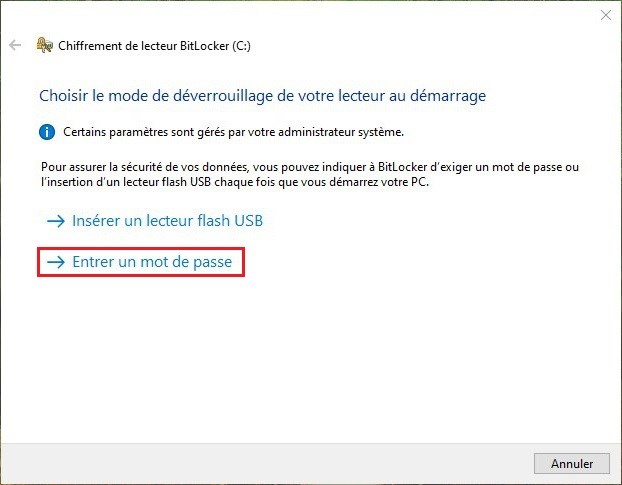 Activer BitLocker sur Windows 10