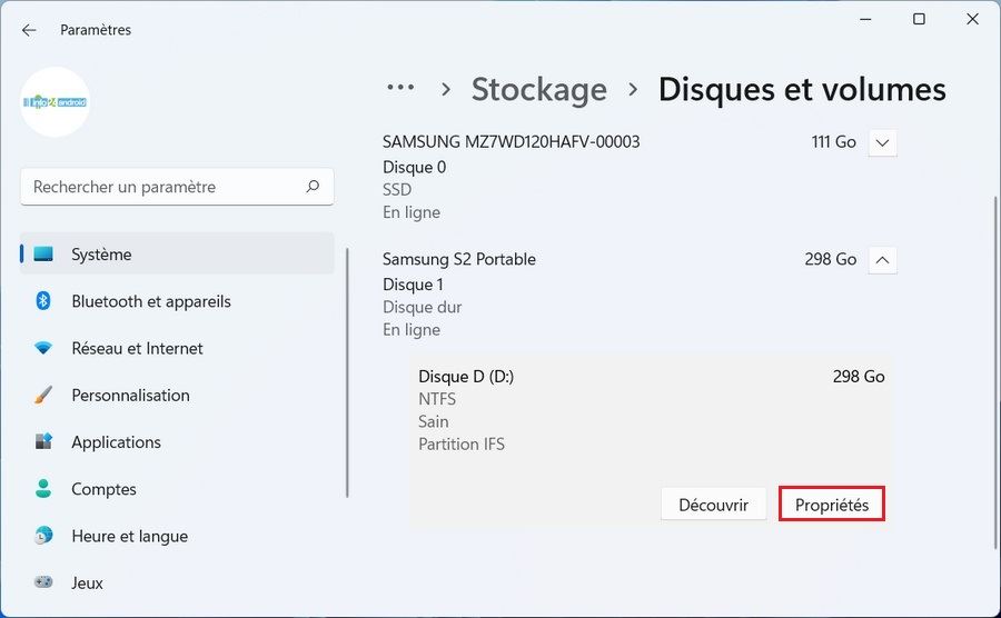 Disques et volumes