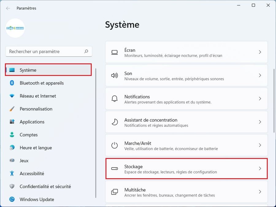 Paramètres Windows 11