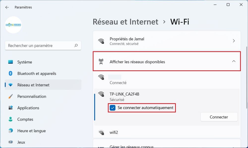 Modifier la priorité des réseaux sans fil WiFi sous Windows 11