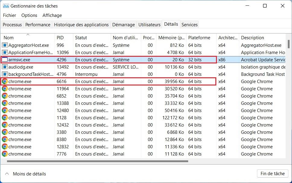 Vérifier si une application est 64 bits ou 32 bits sous Windows 11